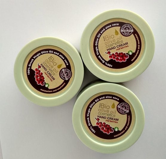 Natural Hand Cream with red berries